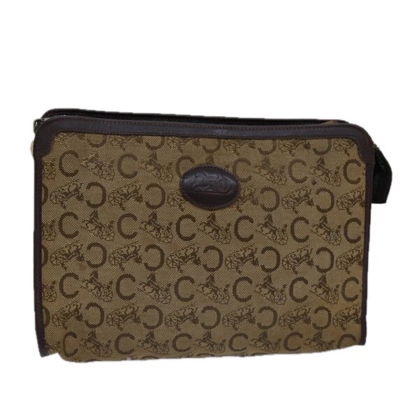 CELINE C Macadam Canvas Clutch Bag Beige Auth - Picture 4 of 16